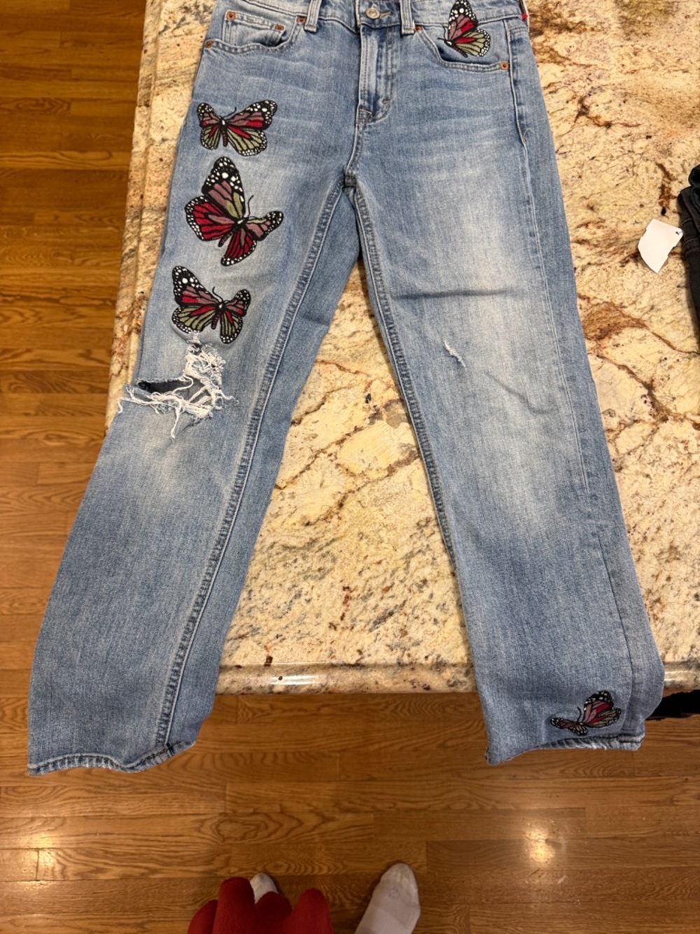 Lucky Brand Light Blue Women's Butterfly Embroidered Jeans! Size 24